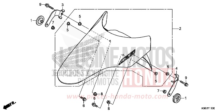 FRONT FENDER for PCX 125 PEARL SPLENDOR RED (R369) from 2019